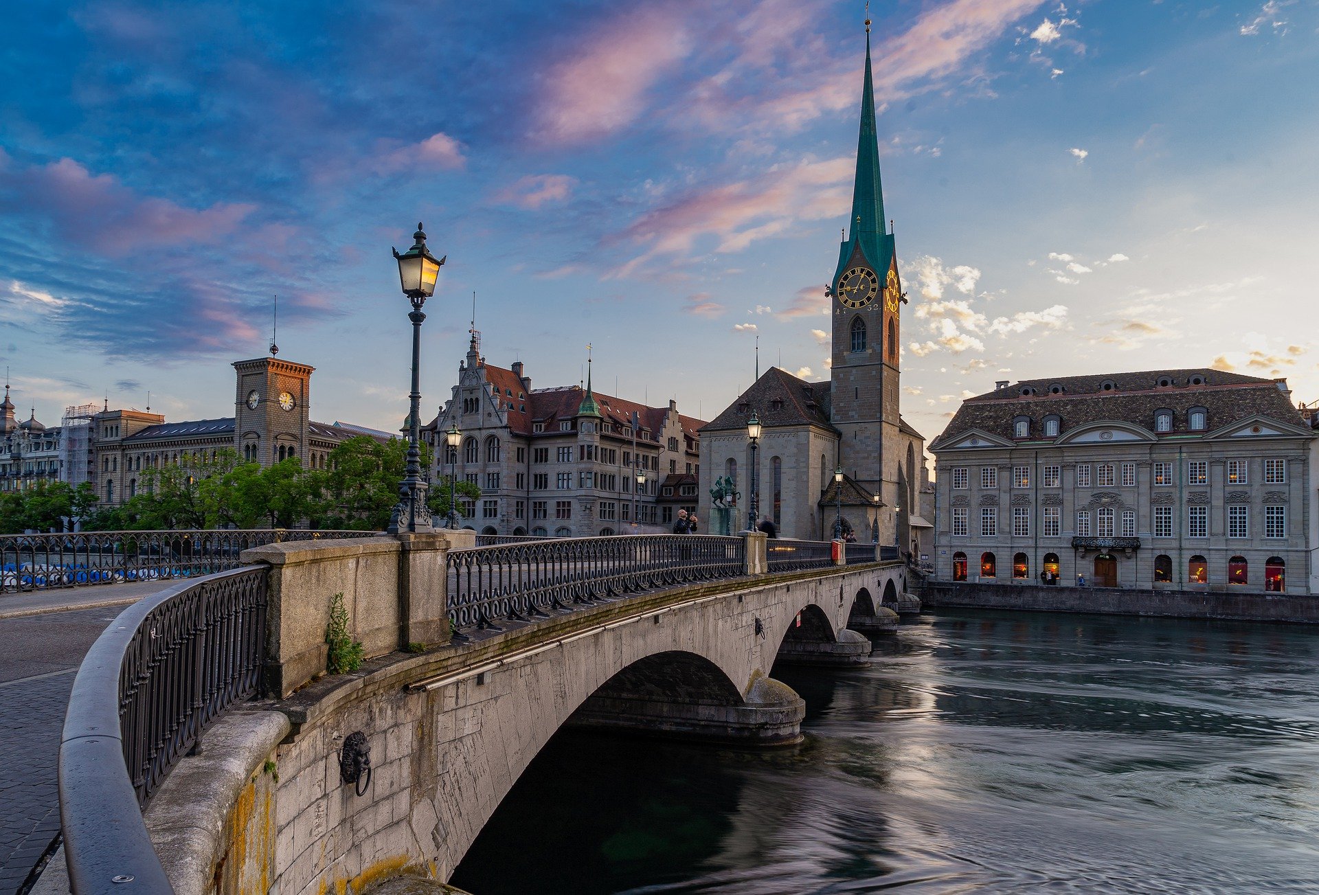 Brücke und Stadtbild von Zürich